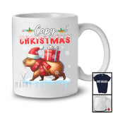 Capy Christmas; Adorable X-mas Santa Capybara Lover Snowing Around; Family Group T-Shirt