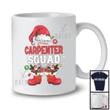 Carpenter Squad; Cheerful Christmas Leopard Santa Costume Snowing; Men Jobs Group T-Shirt