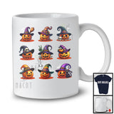 Carved Pumpkin Emotions Collection, Horror Halloween Witch Broomstick Zombie, Family Group T-Shirt