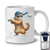 Cat Playing Baseball, Adorable Kitten Owner Sports Playing Player Lover, Matching Sport Team T-Shirt