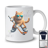 Cat Playing Hockey, Adorable Kitten Owner Sports Playing Player Lover, Matching Sport Team T-Shirt