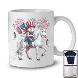 Cat Riding Horse, Humorous 4th Of July American Flag Pride Cat Horse, Patriotic Group T-Shirt