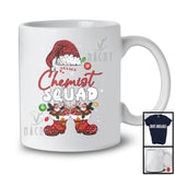 Chemist Squad; Cheerful Christmas Leopard Santa Costume Snowing; Women Jobs Group T-Shirt