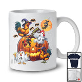 Chicken Boo Inside Pumpkin, Adorable Halloween Costume Ghost Chicken Lover, Carved Pumpkins T-Shirt