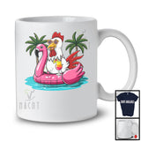 Chicken On On Flamingo Float; Joyful Summer Vacation Hawaii; Pool Beach Family Group T-Shirt