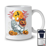 Chicken Pumpkin Face Cosplay, Scary Halloween Costume Chicken Farmer Lover, Family Group T-Shirt