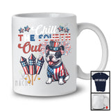 Chill The Fourth Out, Lovely 4th Of July USA Flag French Bulldog Fireworks, Proud Patriotic T-Shirt