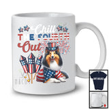Chill The Fourth Out, Lovely 4th Of July USA Flag Shetland Sheepdog Fireworks, Proud Patriotic T-Shirt