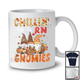 Chillin' With My RN Gnomies, Happy Thanksgiving Nurse Three Gnomes, Fall Leaves Pumpkin T-Shirt