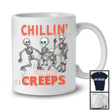 Chillin' With My Skeletons, Scary Halloween Costume Horror Skeletons Lover, Matching Family Group T-Shirt