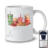 Christmas Coffee Collection; Amazing Christmas Lights Snowing Around Coffee Lover; Family Group T-Shirt