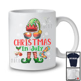 Christmas In July, Adorable X-mas ELF Sunglasses Summer Vacation, Hawaiian Proud Group T-Shirt