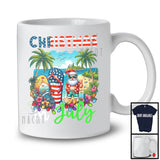 Christmas In July, Colorful Summer Vacation Santa X-mas Lights, Sea Beach Lover T-Shirt