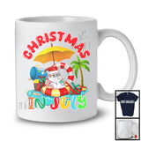 Christmas In July, Lovely Summer Vacation Santa Drinking Sunbath Lover, Family Group T-Shirt