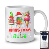 Christmas In July, Lovely Summer Vacation X-mas Lights Three Ice Cream Cones, Snow Around T-Shirt