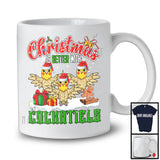 Christmas Is Better With Cockatiels; Adorable X-mas Three Santa Cockatiel; Family Group T-Shirt