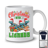 Christmas Is Better With Lizards; Adorable X-mas Three Santa Lizard Animal; Family Group T-Shirt