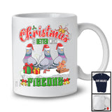 Christmas Is Better With Pigeons; Adorable X-mas Three Santa Pigeon Animal; Family Group T-Shirt