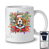 Christmas Lights Santa Beagle; Awesome X-mas Pajamas Santa; Snowing Family Group T-Shirt