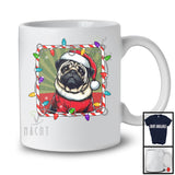 Christmas Lights Santa Pug; Awesome X-mas Pajamas Santa; Snowing Family Group T-Shirt