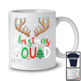 Christmas Squad; Awesome Christmas Reindeer Horn Snowing; X-mas Tree Family Group T-Shirt