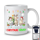 Christmas Squad; Cheerful Reindeer Santa Elf Goat; X-mas Goat Animal Snowing T-Shirt