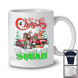 Christmas Squad; Cheerful X-mas Elf Santa Snowman With Pickup Truck; X-mas Tree Snow T-Shirt
