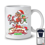 Christmas Squad; Cheerful X mas Santa ELF T-Rex Playing Guitar; Snowing Family Group T-Shirt