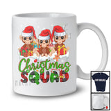 Christmas Squad; Humorous X-mas Snowing Plaid Three Santa Monkeies; Wild Animal Lover T-Shirt