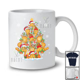 Christmas Tree Lights Chicken Nuggets; Amusing X-mas Chicken Nuggets Food; Family Group T-Shirt