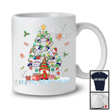 Christmas Tree Lights Police Car With Gnome, Cheerful X-mas Snowing Gnomies, Family Group T-Shirt