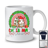 Christmas Vibes; Awesome X-mas Family Guinea Pig Reindeer Santa; Rainbow Animal Lover T-Shirt