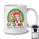 Christmas Vibes; Awesome X-mas Family Reindeer Santa; Rainbow Animal Lover T-Shirt