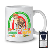 Cinco De Mayo Squad, Adorable Bengal Cat In Sombrero Rainbow, Proud Mexican Group T-Shirt