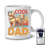 Cool Like My Dad, Adorable Vintage Retro Father's Day Golden Retriever Sunglasses Paws, Family T-Shirt