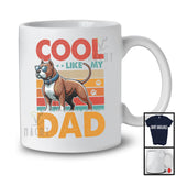 Cool Like My Dad, Adorable Vintage Retro Father's Day Pit Bull Sunglasses Paws, Family T-Shirt