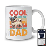 Cool Like My Dad, Adorable Vintage Retro Father's Day Pug Sunglasses Paws, Family T-Shirt