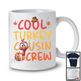 Cool Turkey Cousin Crew; Awesome Thanksgiving Plaid Pumpkin Turkey; Autumn Family Group T-Shirt