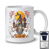 Corgi Boo Ghost, Awesome Halloween Costume Moon, Carved Pumpkins Animal Lover T-Shirt