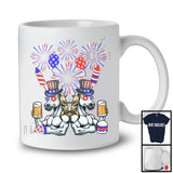 Couple Two Horse Drinking Beer, Humorous 4th Of July Fireworks Farm, Farmer Patriotic T-Shirt