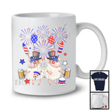 Couple Two Sheep Drinking Beer, Humorous 4th Of July Fireworks Farm, Farmer Patriotic T-Shirt