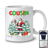 Cousin Crew; Adorable Christmas Tree Moon Santa; Snowing Around Matching Santa Family Group T-Shirt