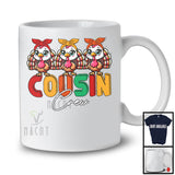 Cousin Crew, Adorable Thanksgiving Fall Leaves Girls Three Turkeys, Matching Family Group T-Shirt