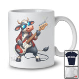 Cow Playing Guitar Rock; Joyful Music Bass Guitar Guitarist; Farmer Farm Lover T-Shirt