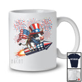 Cow Riding Firecracker, Humorous 4th Of July USA Fireworks, Patriotic Farm Animal Farmer T-Shirt
