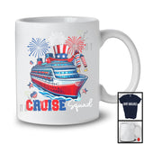 Cruise Squad, fier 4 juillet, jour de l'indépendance, bateau de croisière drapeau américain, T-Shirt patriotique de feux d'artifice