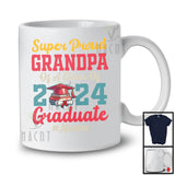 Nom personnalisé personnalisé Vintage Super fier grand-père classe de diplômé 2024, T-Shirt de remise des diplômes de la fête des pères