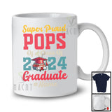 Custom Personalized Name Vintage Super Proud Pops Class Of 2024 Graduate, Father's Day Graduation T-Shirt