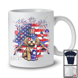 Cute Cockapoo Drinking Beer, Joyful 4th Of July American Flag, Matching Patriotic Family T-Shirt