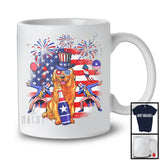 Cute Golden Retriever Drinking Beer, Joyful 4th Of July American Flag, Matching Patriotic Family T-Shirt